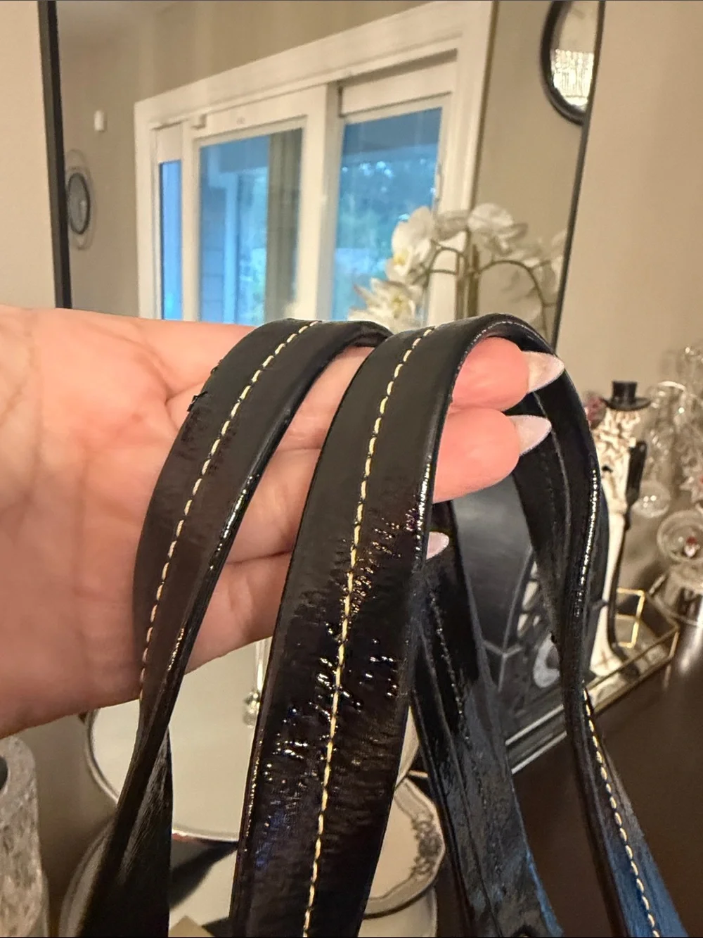 Dooney & Bourke Chiara Black Patent Leather Tote Bag